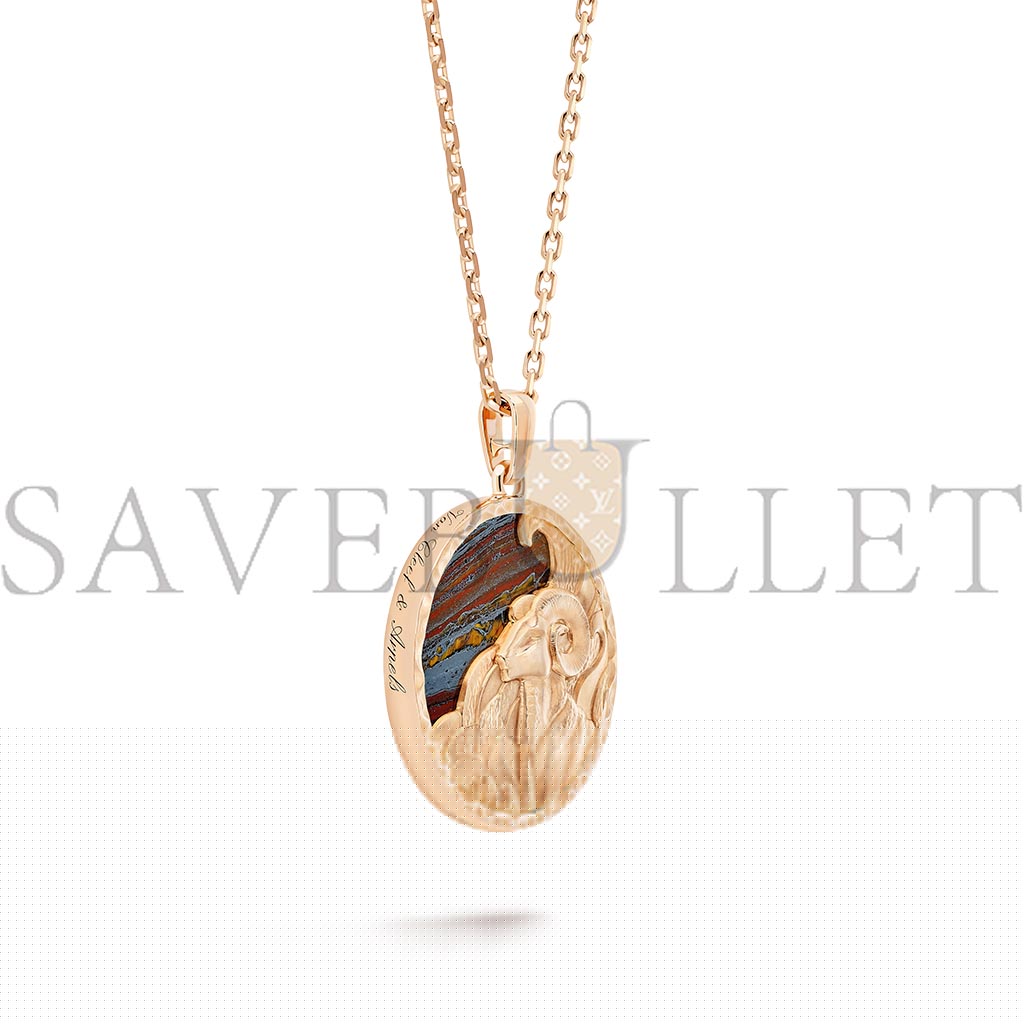 V*N CL*F arpels zodiaque long necklace arietis (aries) - rose gold, iron eye  vcarp9r800